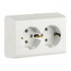 Priza Schuko Dubla cu Cp Pt Alb/Nivo