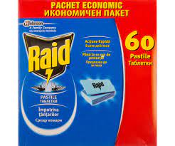 Insecticid Raid Pastile 60 Buc/Cut Tantari