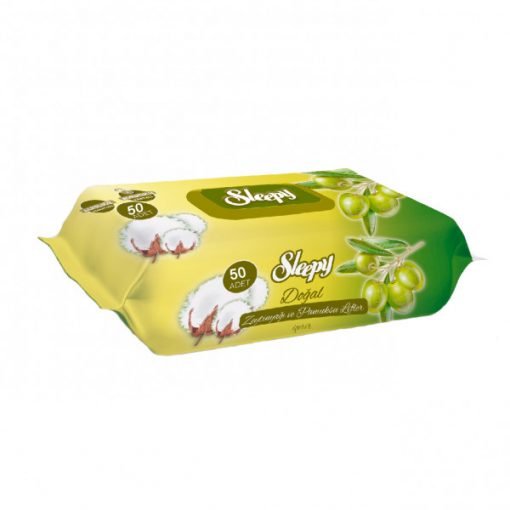 Serv Umede cu Capac Sleepy 50 Buc Ulei Masline