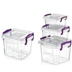 Set 4 Cutii Alimentare Patrate Maya