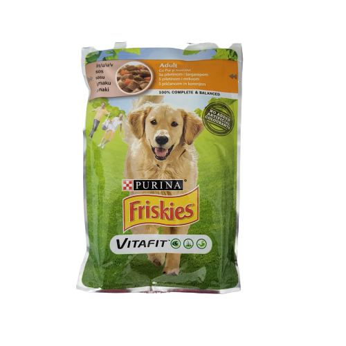 Hrana Caini 100 G Friskies Adult Pui si Morcov 20 B/Bax