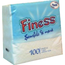 Servetele Masa 1 Str Finess Albe 25x25*100buc (54b/Bax)