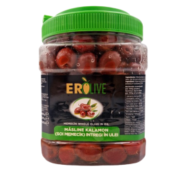Masline 900gr Erolive (Soi Memecik Verde) Kalamon Intregi Ulei